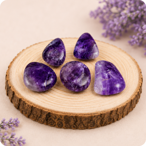 Amethyst Pebble (Rectangle Set of 5)